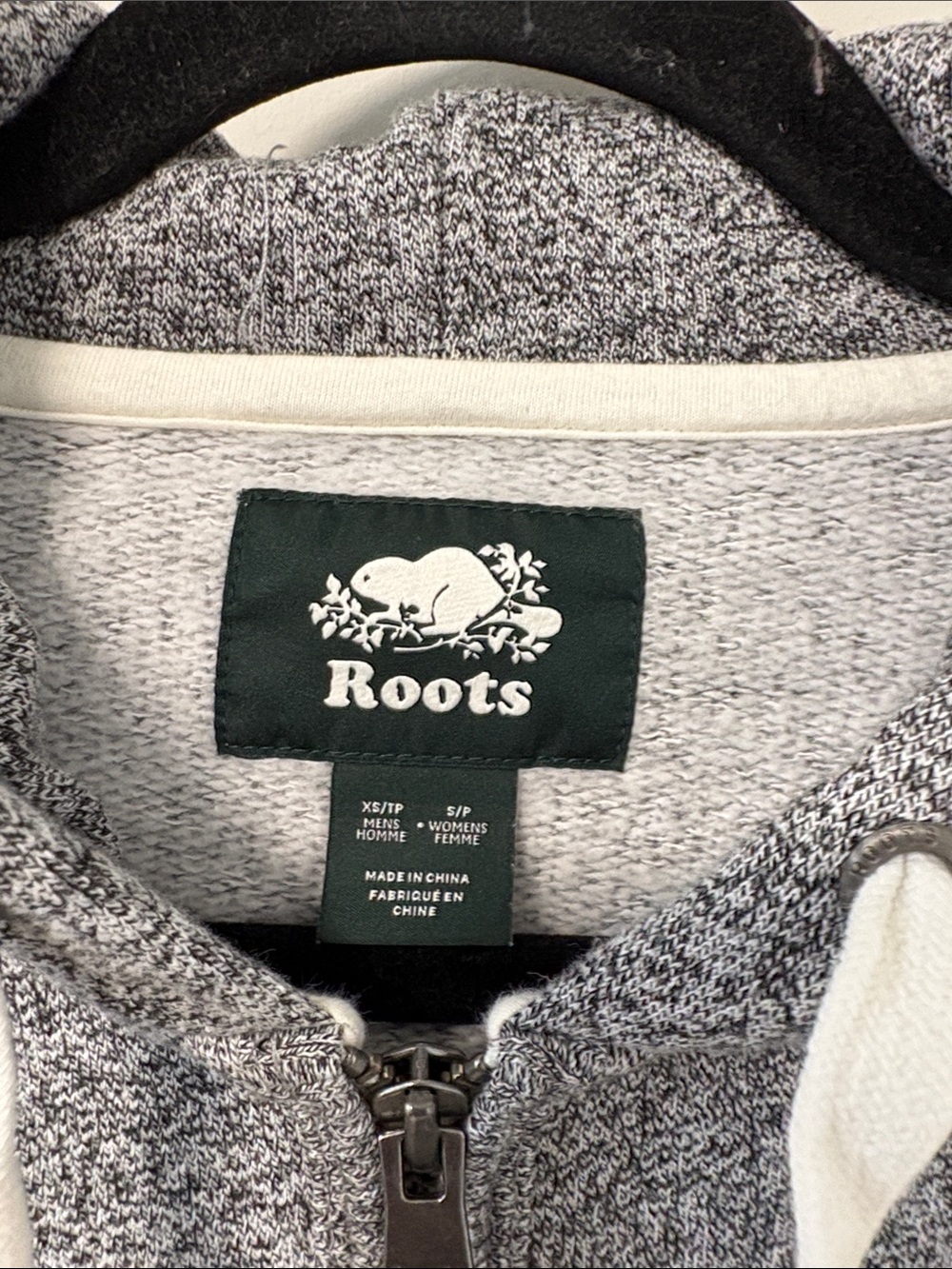 Roots Heather Gray Sweatshirt with White Beaver Logo - Picture 3 of 3